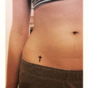 Small Christian Tattoo Of Cross On Hip For Woman Tattoo throughout proportions 1136 X 1136