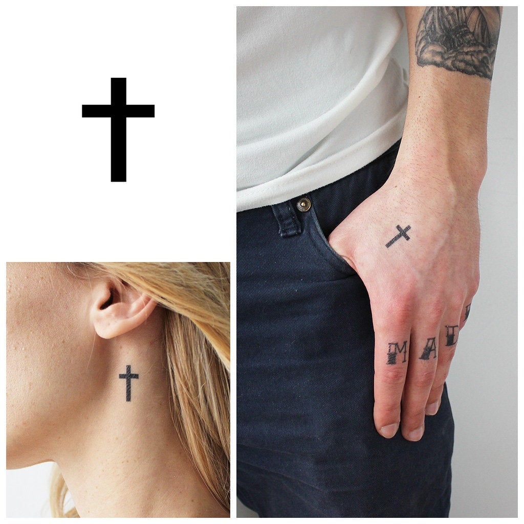 Small Cross Set Of 4 Temporary Tattoo Small Cross Etsy in proportions 1024 X 1024