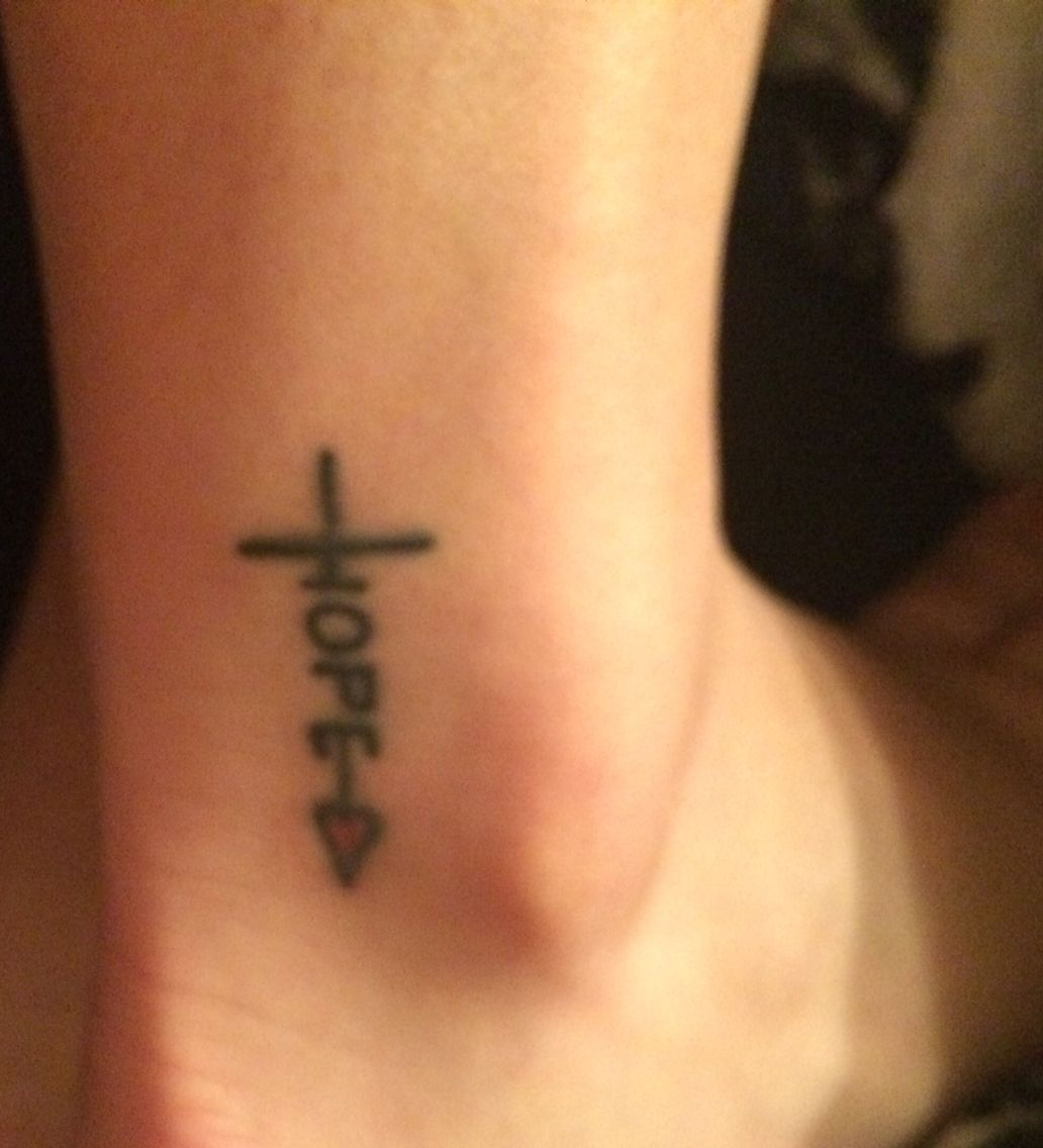 Small Cross Tattoo Always Walk In Faith Hope And Love A Constant in proportions 1032 X 1136