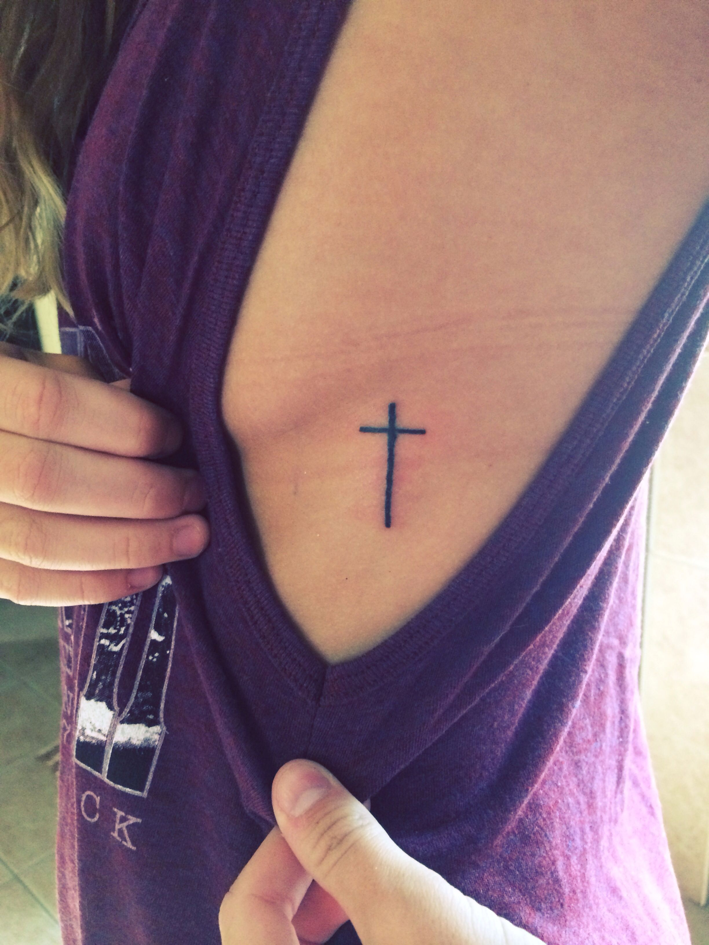 Small Cross Tattoo Obsessed Cross Rib Tattoos Side Boob Tattoo within proportions 2448 X 3264