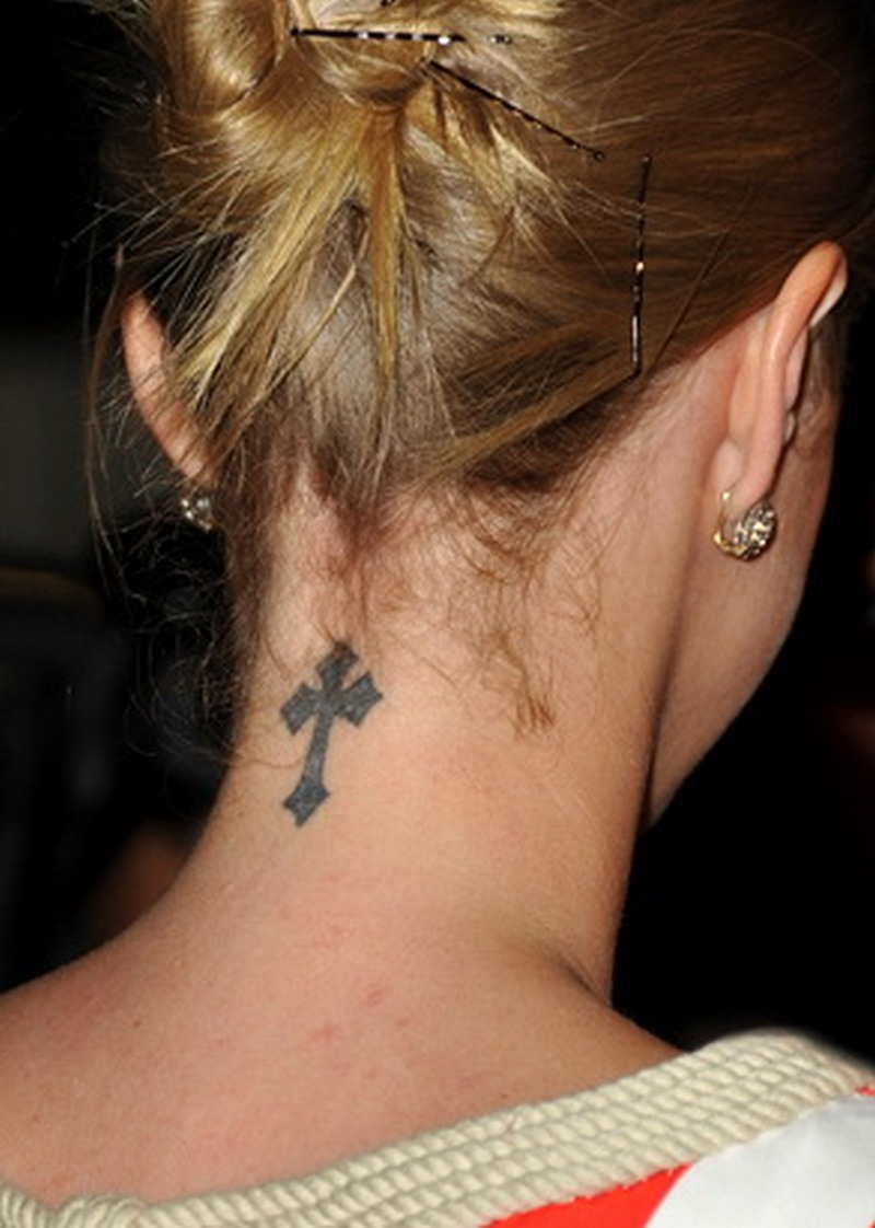 Small Cross Tattoo On Neck Back 2 Tattoos Book 65000 Tattoos inside proportions 800 X 1122