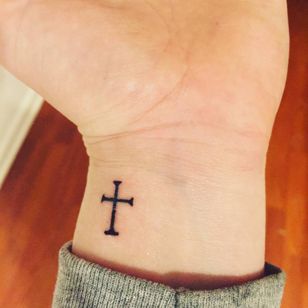 Small Cross Tattoo On Ryans Wrist inside proportions 1000 X 1000