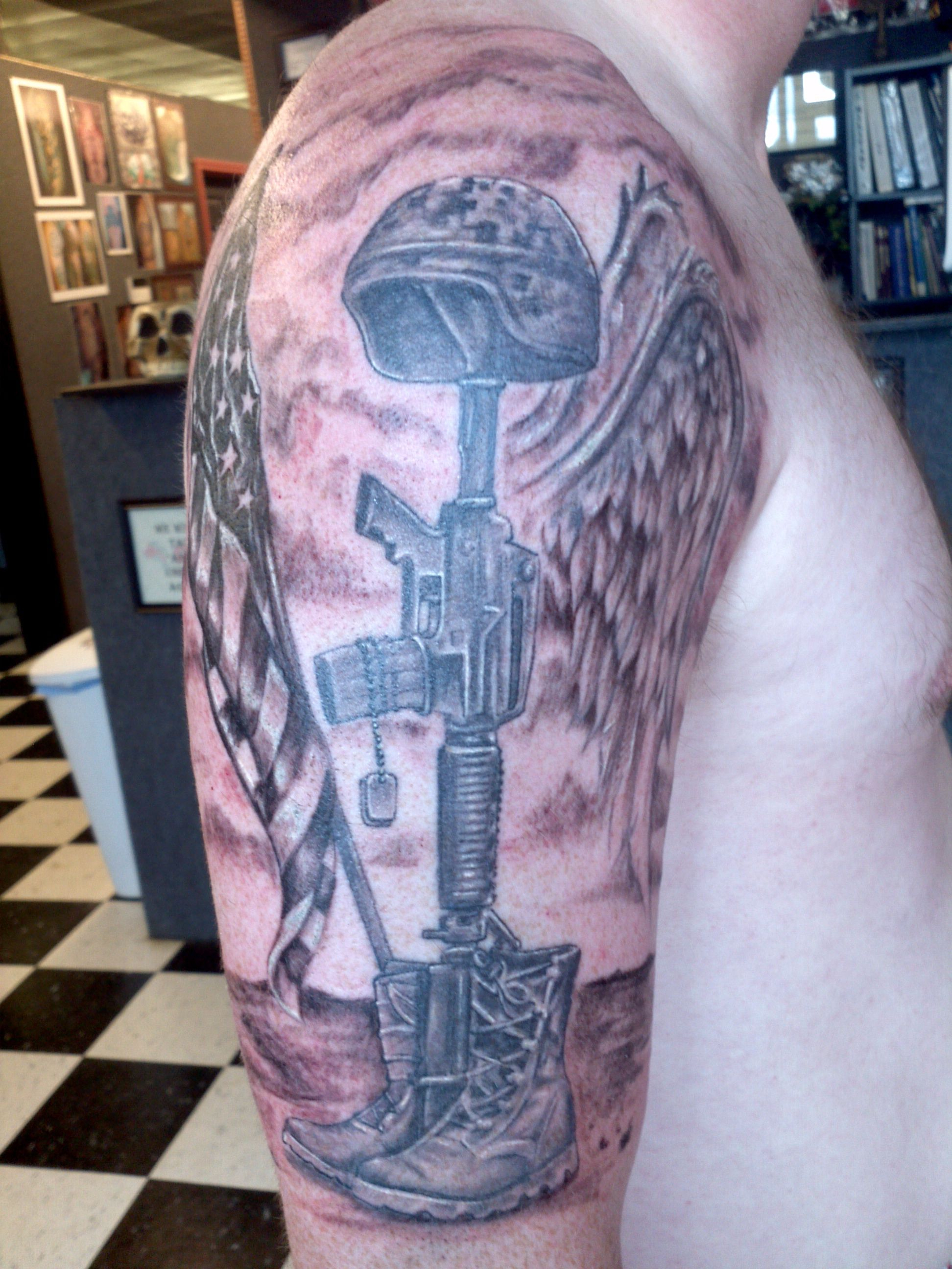 Soldiers Memorial Soldiers Cross Will Spencer Half Sleeve within dimensions 1944 X 2592