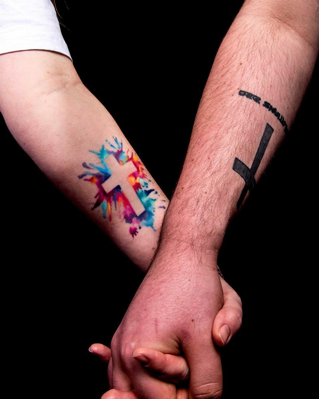 Splash Of Color Cross Tattoo Ideas Fashionizm with proportions 1080 X 1350