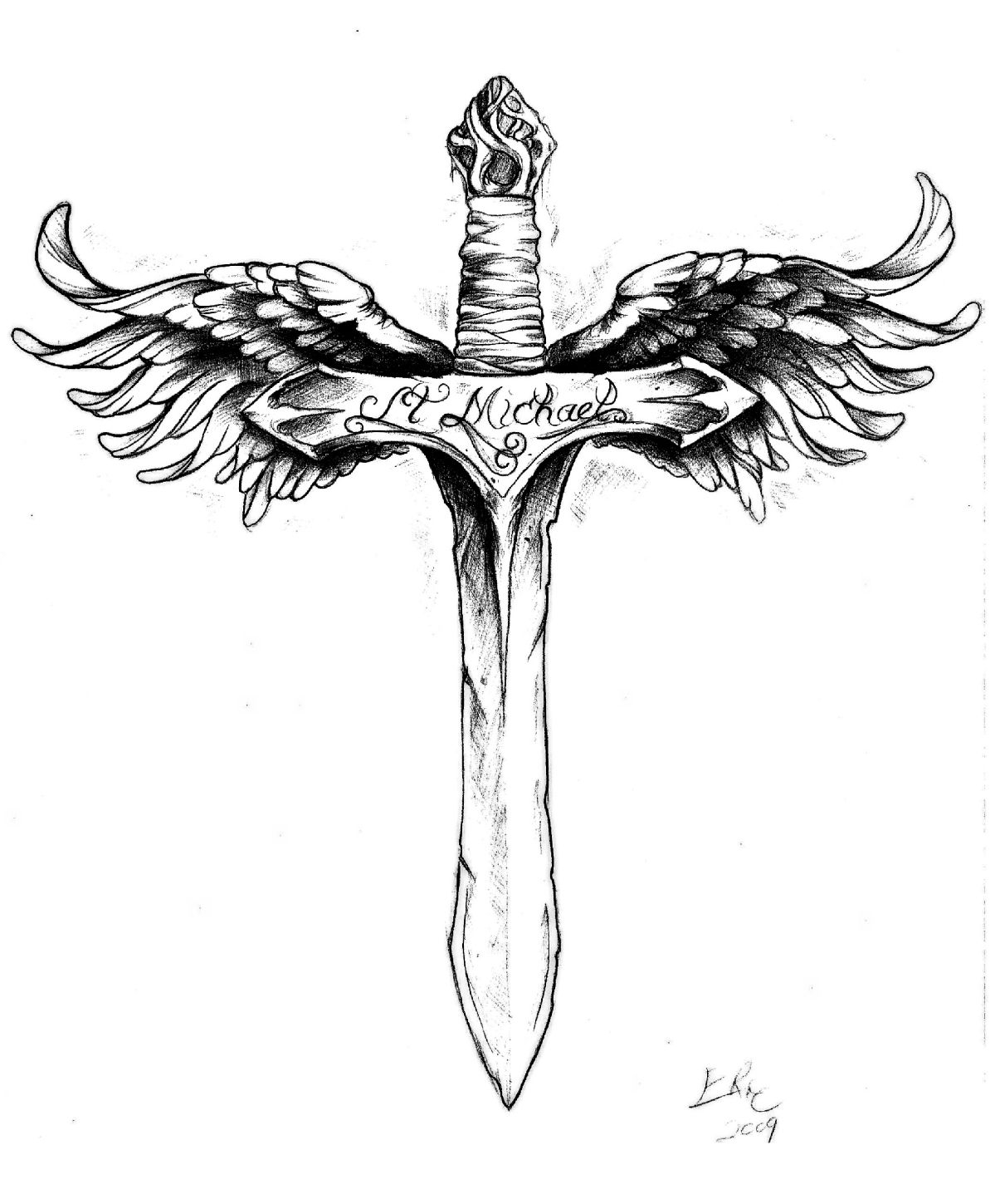 St Michael Sword Tattoo Art Eric Adkins Tattoo Sword in measurements 1199 X 1449