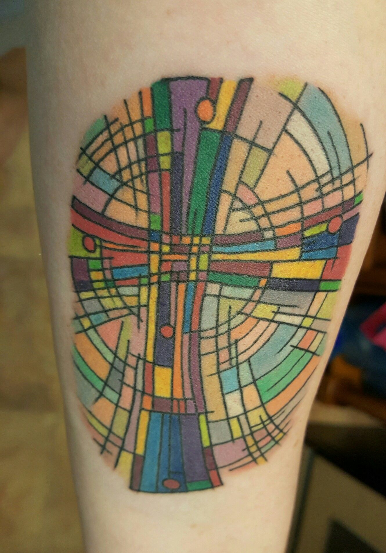 Stained Glass Cross Tattoo Christian Tattoos Tattoos Christian within size 1330 X 1904