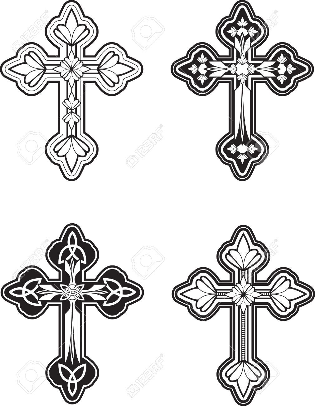 Stock Vector Crosses Cross Tattoo Designs Cross Drawing Celtic within measurements 1010 X 1300