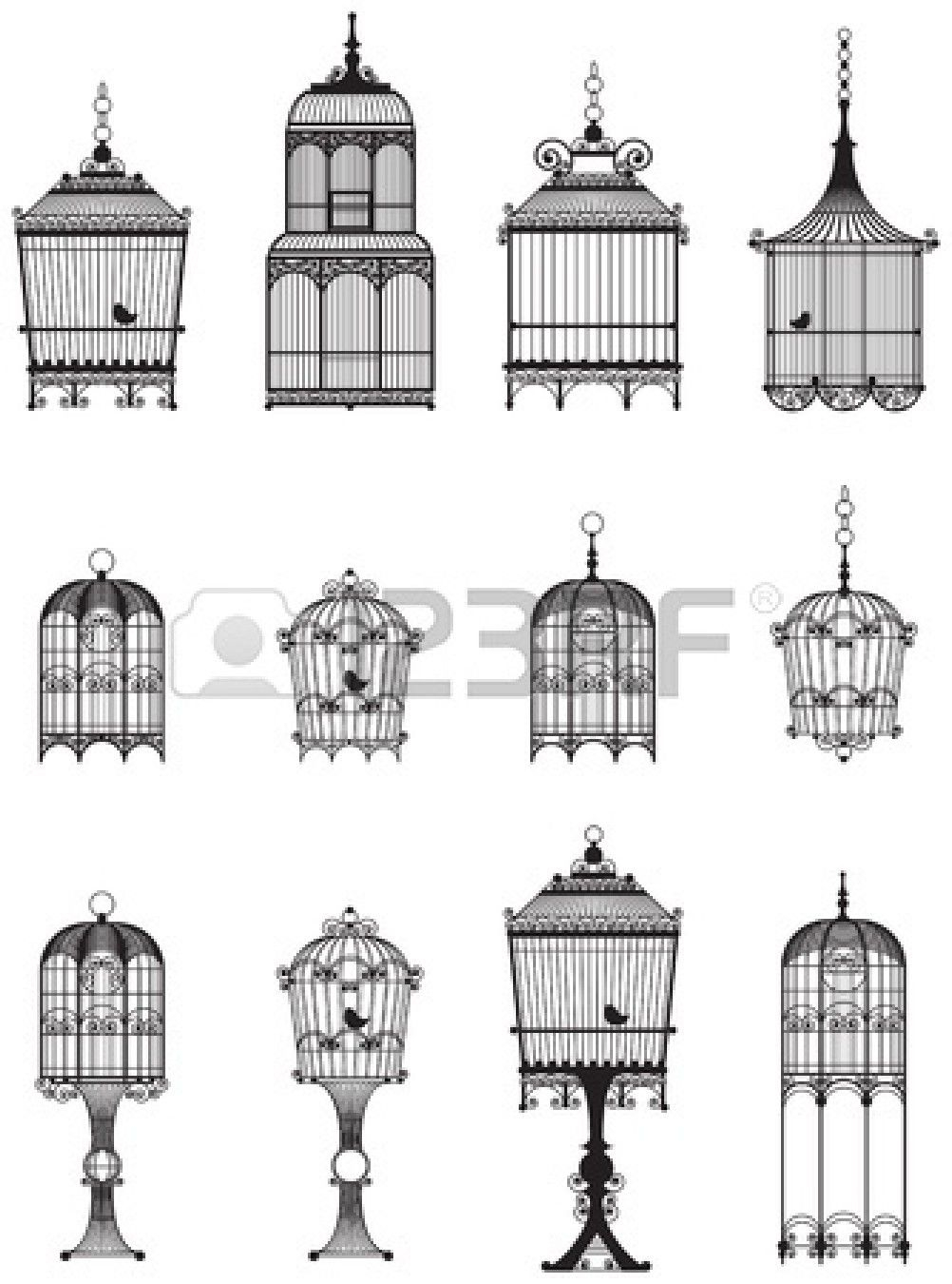 Stock Vector Tattoos Cage Tattoos Tattoos Bird Cage with proportions 1002 X 1350