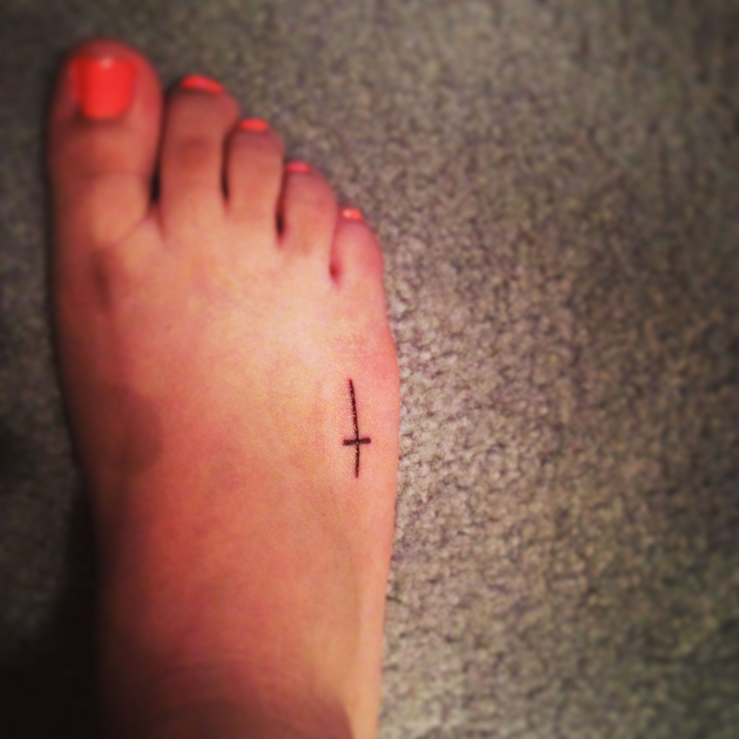 Tatted Tattoo Numbertwo Cross Foot Tattoos And Piercings intended for dimensions 2448 X 2448