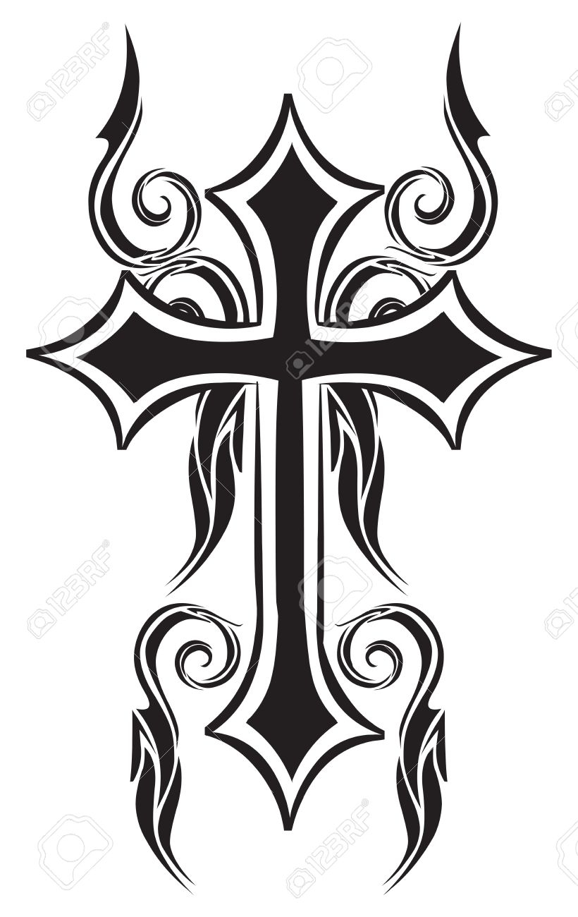 Tattoo Design Of Christian Cross Vintage Engraved Illustration with size 820 X 1300