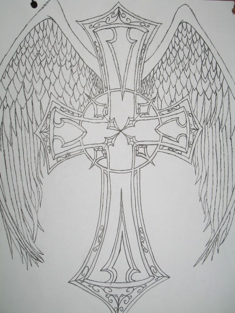 Tattoo Designs Angels Free Download Cross With Angel Wings Tattoo intended for dimensions 768 X 1024