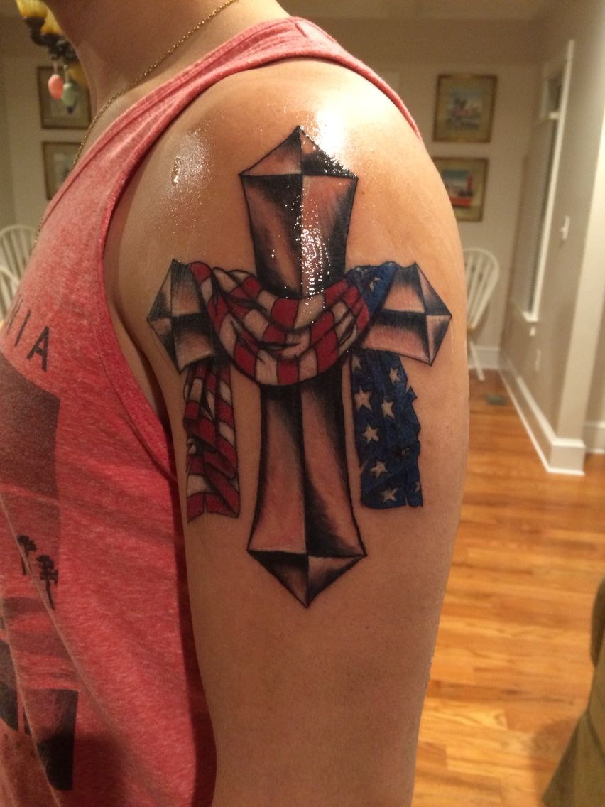 Tattoo Flag Cross Tattoo Necklace Tattoo Tattoos Patriotic Tattoos inside measurements 852 X 1136