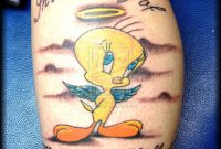 Tattoo Of Tweety Bird Giving The Finger Bird Is The Word Tummy pertaining to size 774 X 1032
