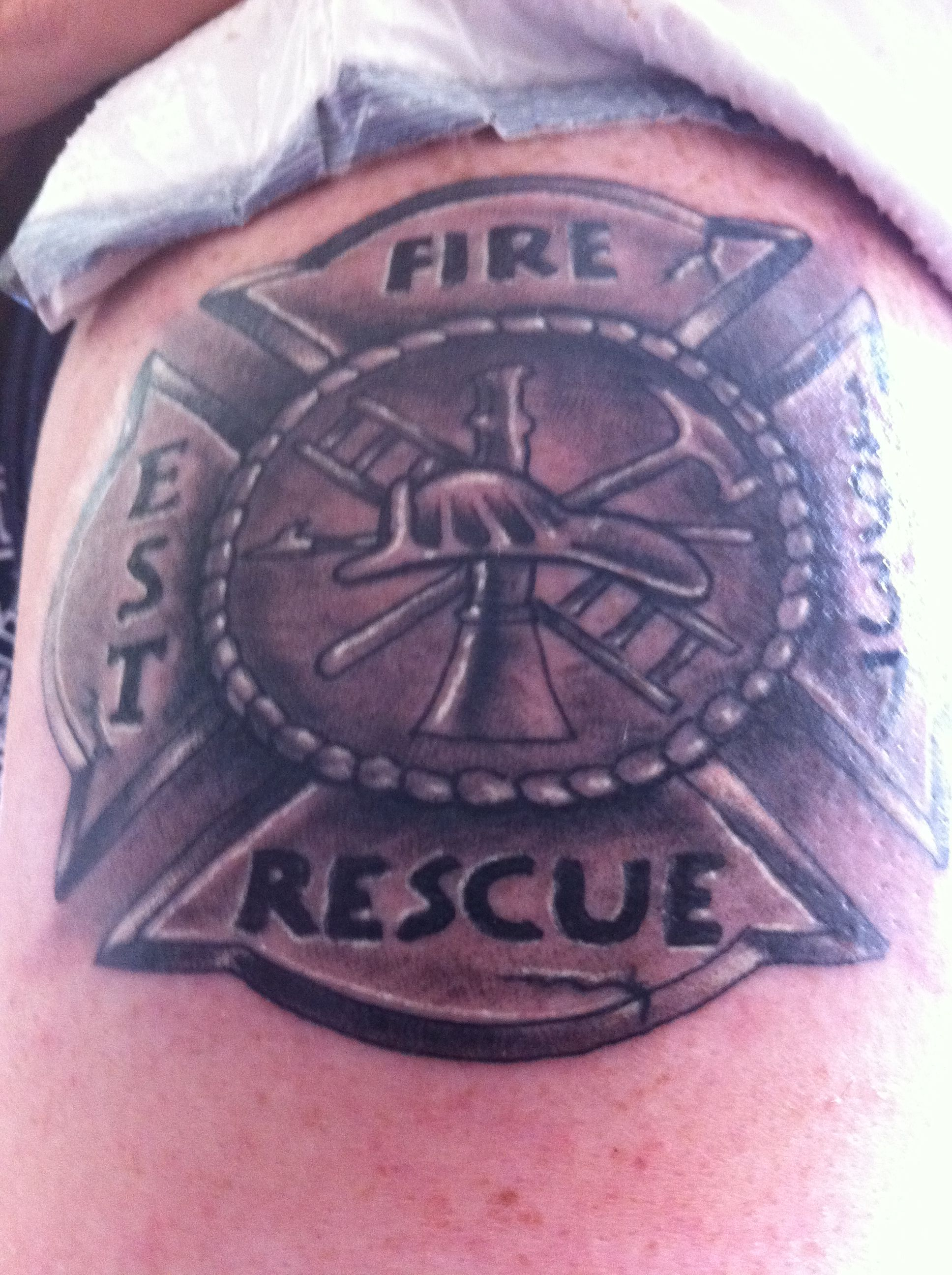 Tattoo On My Son Arm Of The Firefighter Maltese Cross The 1937 On regarding dimensions 1936 X 2592