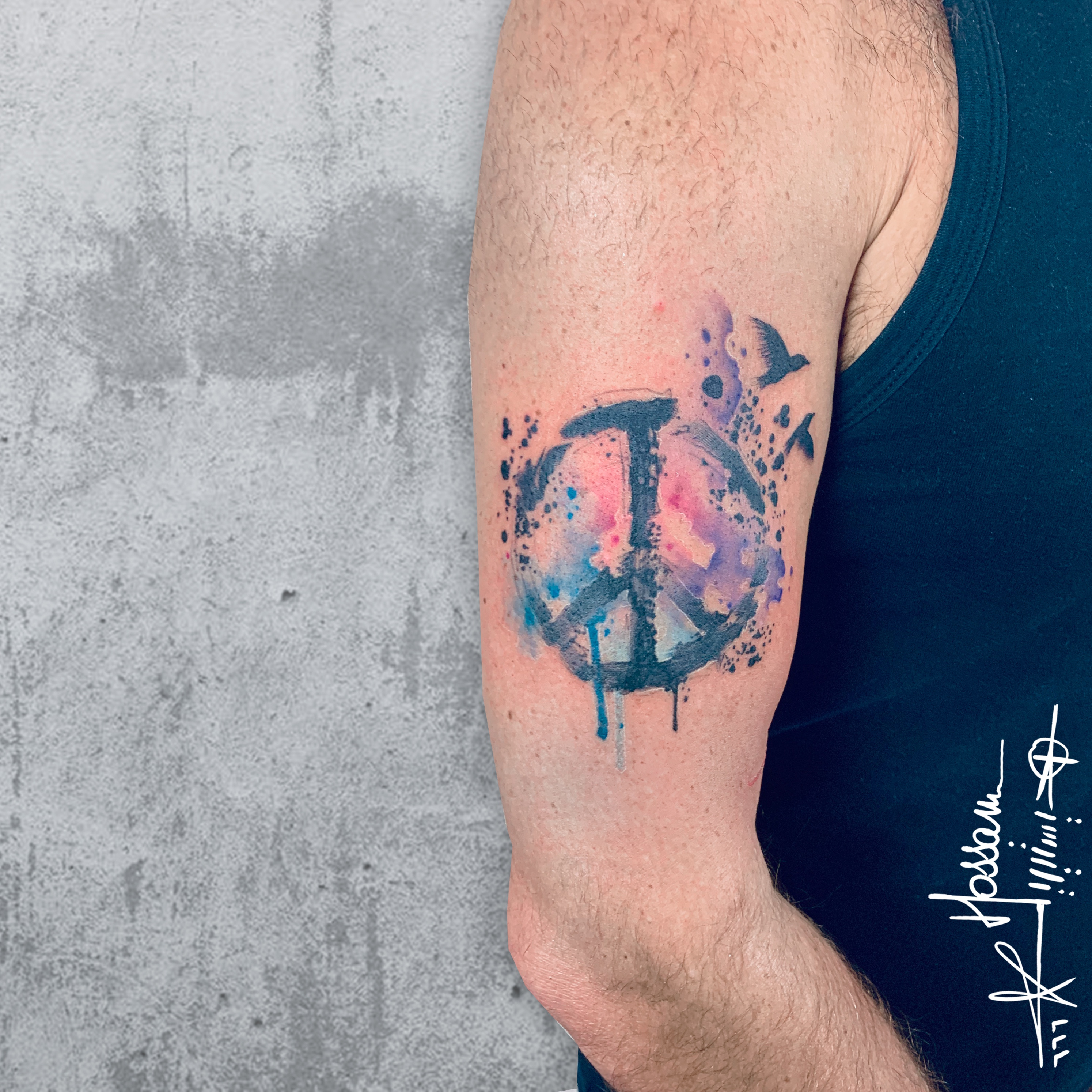 Tattoo Uploaded Hossam Hysteria Peace Sign Tattoo 830396 with regard to dimensions 2988 X 2987