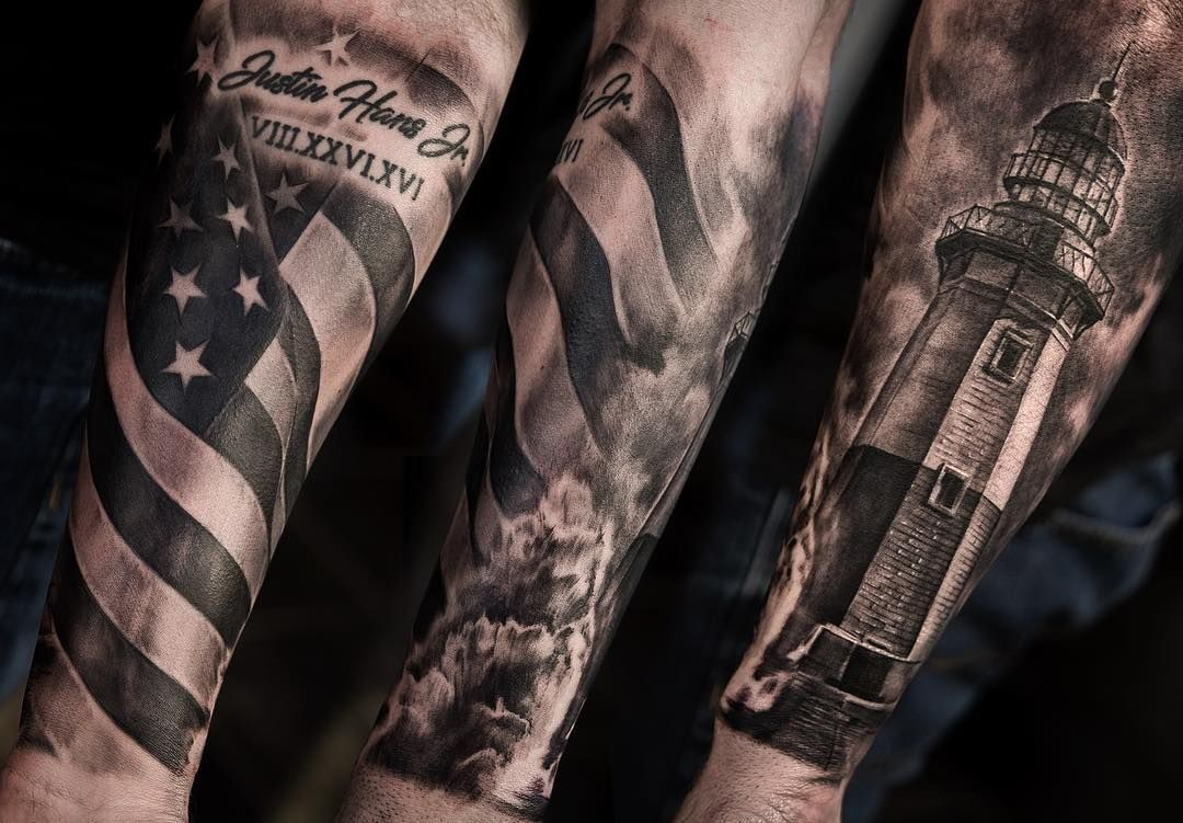 The 80 Best American Flag Tattoos For Men Improb within dimensions 1080 X 751