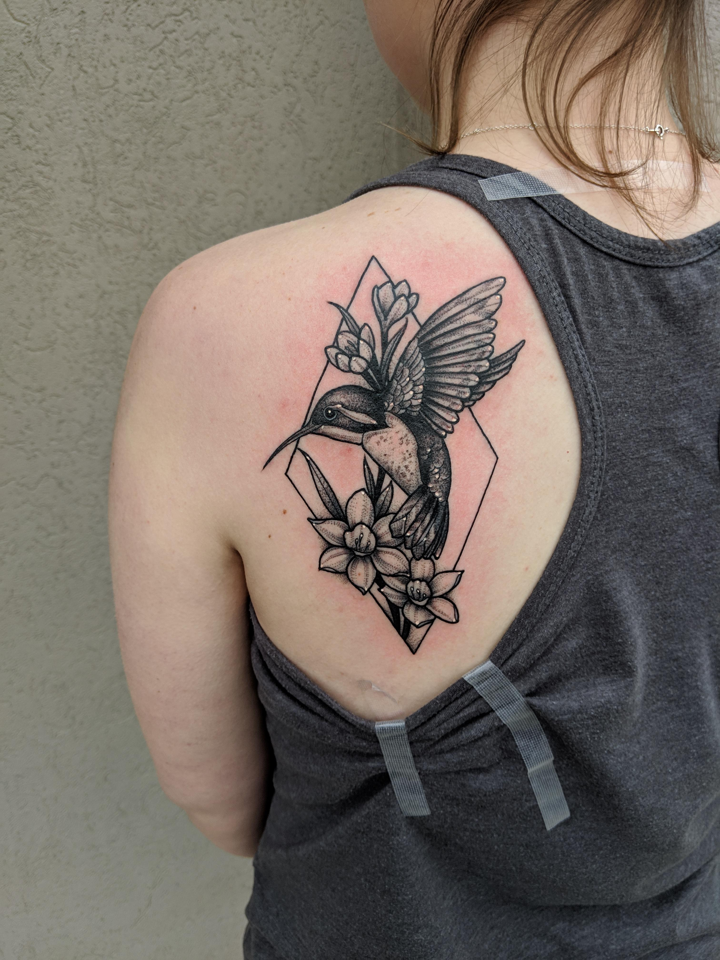 The Hummingbird Tattoo I Got Today Done Emilio At Ink Or Swim In intended for size 3024 X 4032