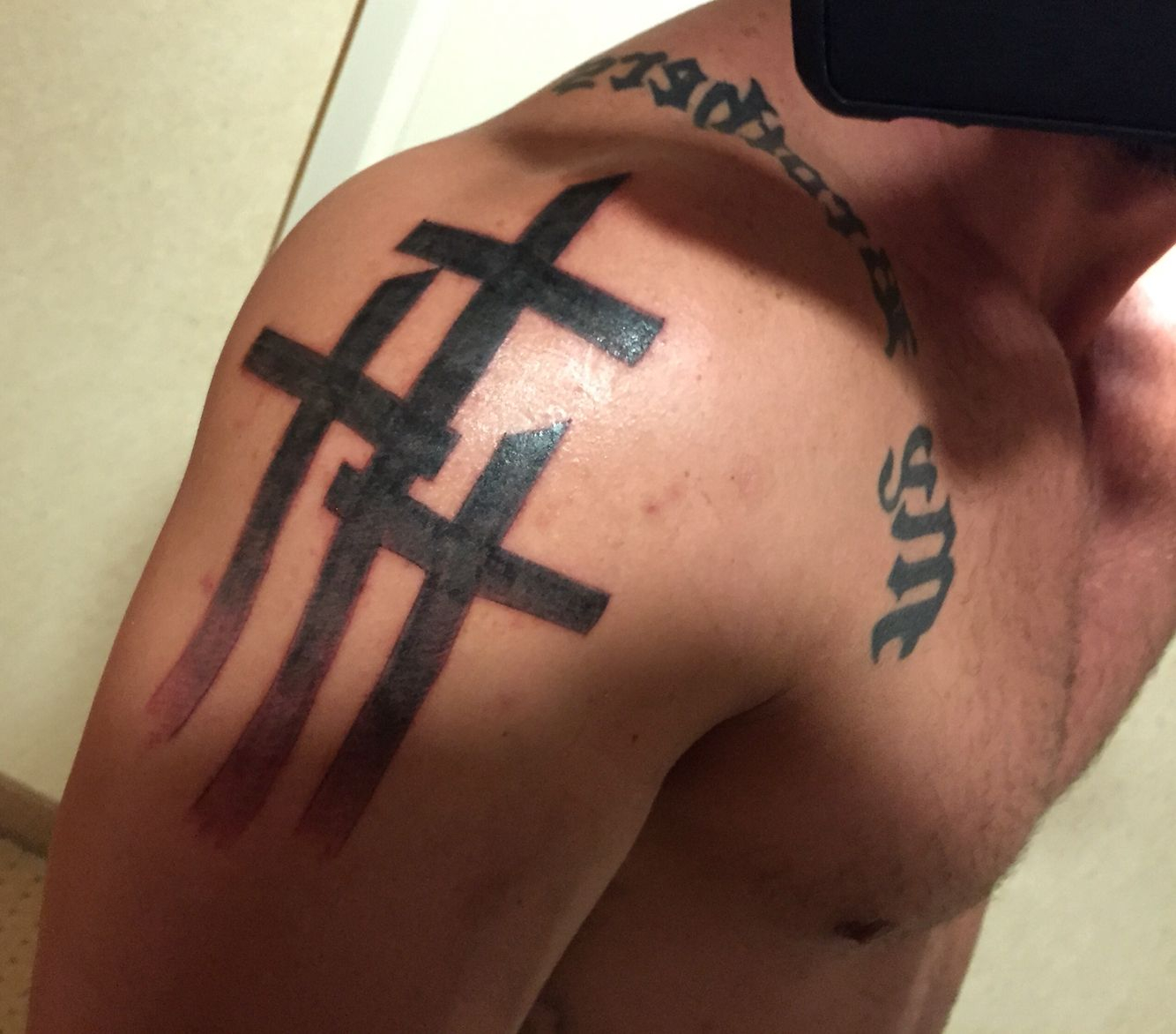 Three Crosses Hot Off The Press Tattoo Ideas Military Tattoos inside size 1334 X 1172