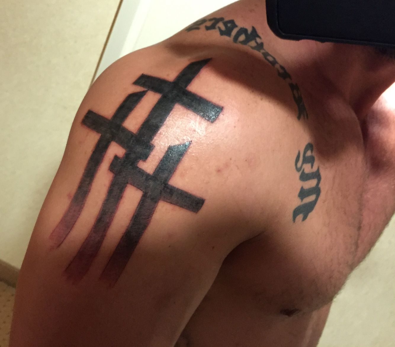 Three Crosses Hot Off The Press Tattoo Ideas Military Tattoos pertaining to sizing 1334 X 1172