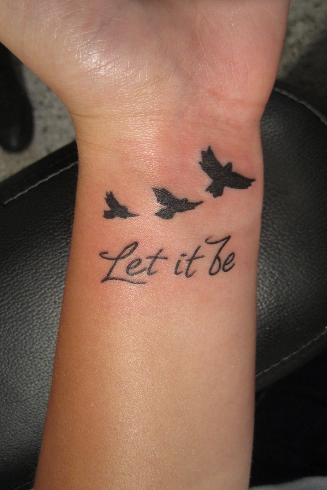 Three Little Birds Tattoo On Wrist throughout measurements 1067 X 1600