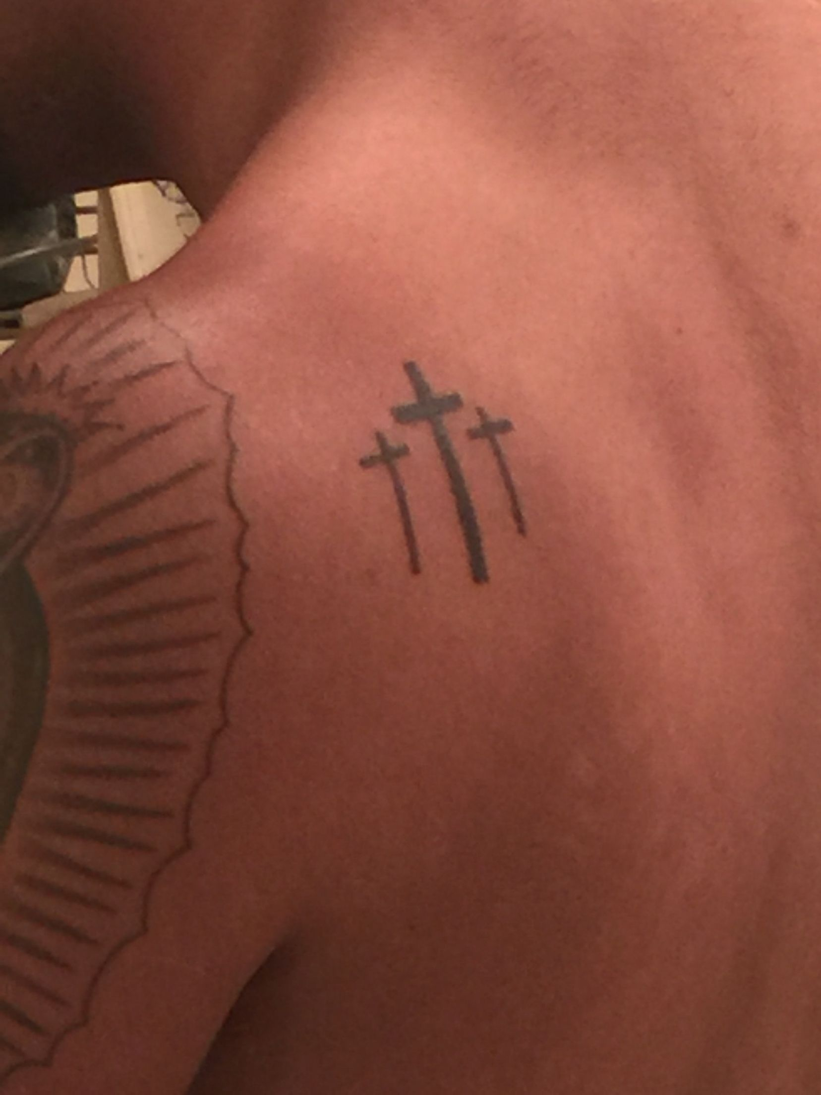 Three Small Crosses Tattoo Black Gery My Tattoos Tattoos inside proportions 1656 X 2208