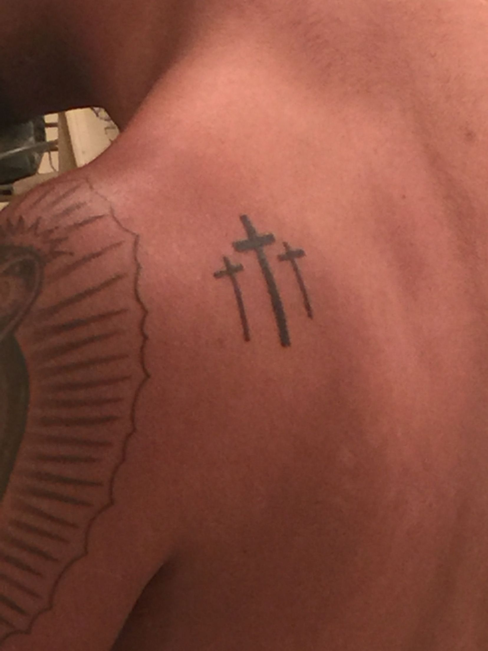Three Small Crosses Tattoo Black Gery My Tattoos Tattoos with proportions 1656 X 2208