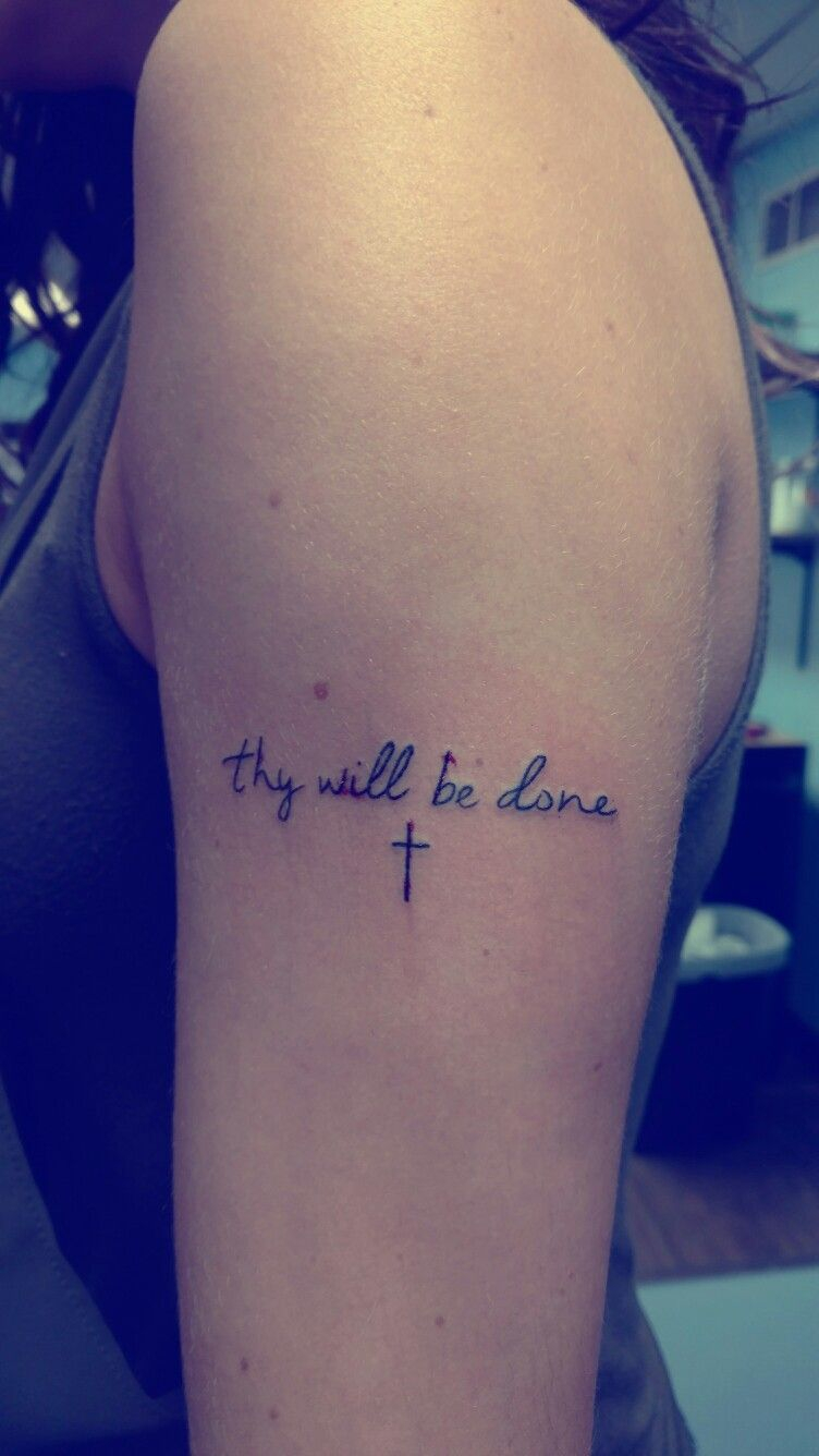 Thy Will Be Done Tattoo Tiny Cross Tattoo Inkjunkey Tattoos regarding sizing 752 X 1336