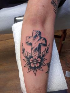 Traditional Black And Grey Rock Of Ages Cross Tattoo Alan Wood in size 3120 X 4160