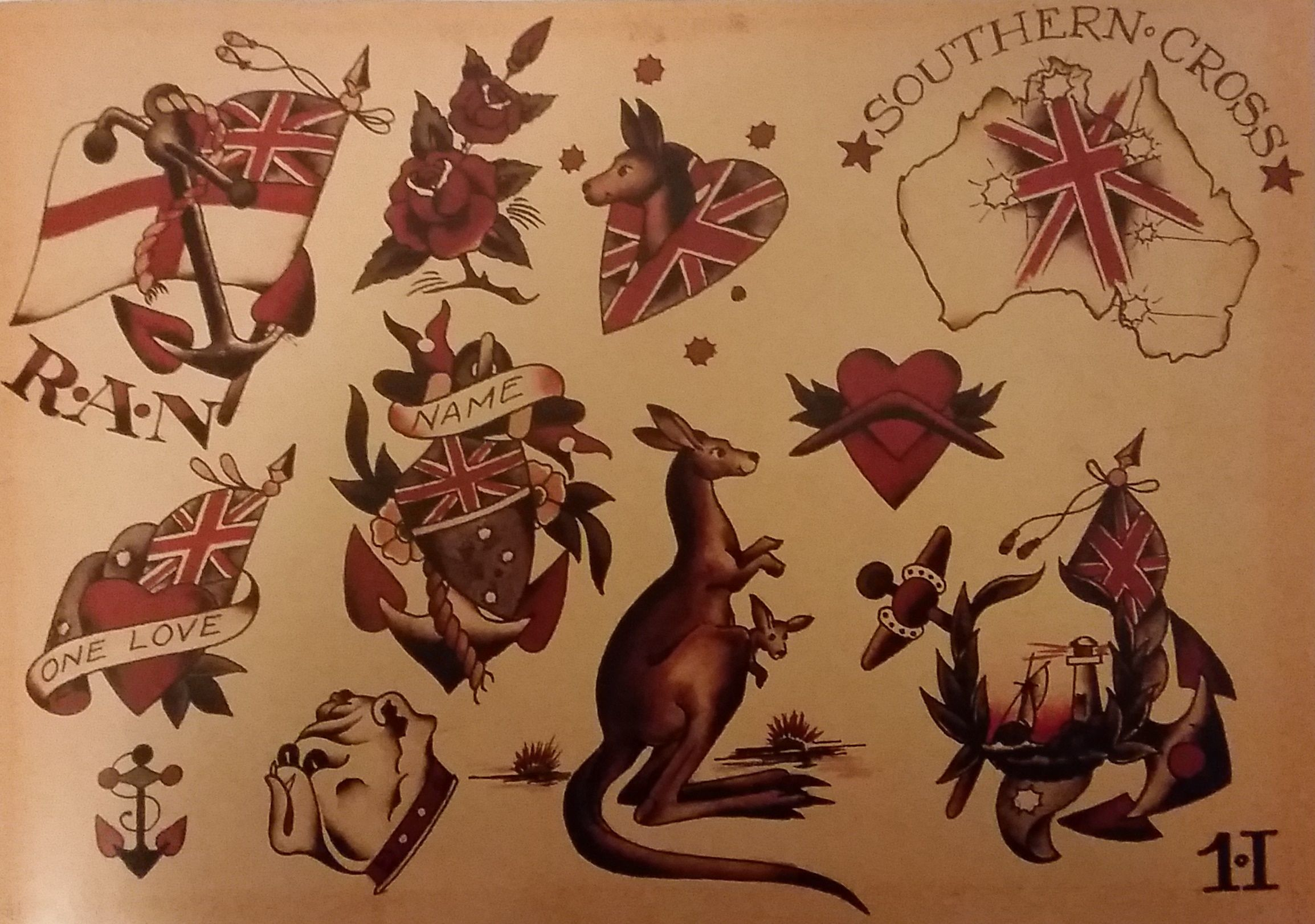 Traditionalold School Tattoo Sailor Jerry Australia Kangaroo with measurements 2308 X 1622