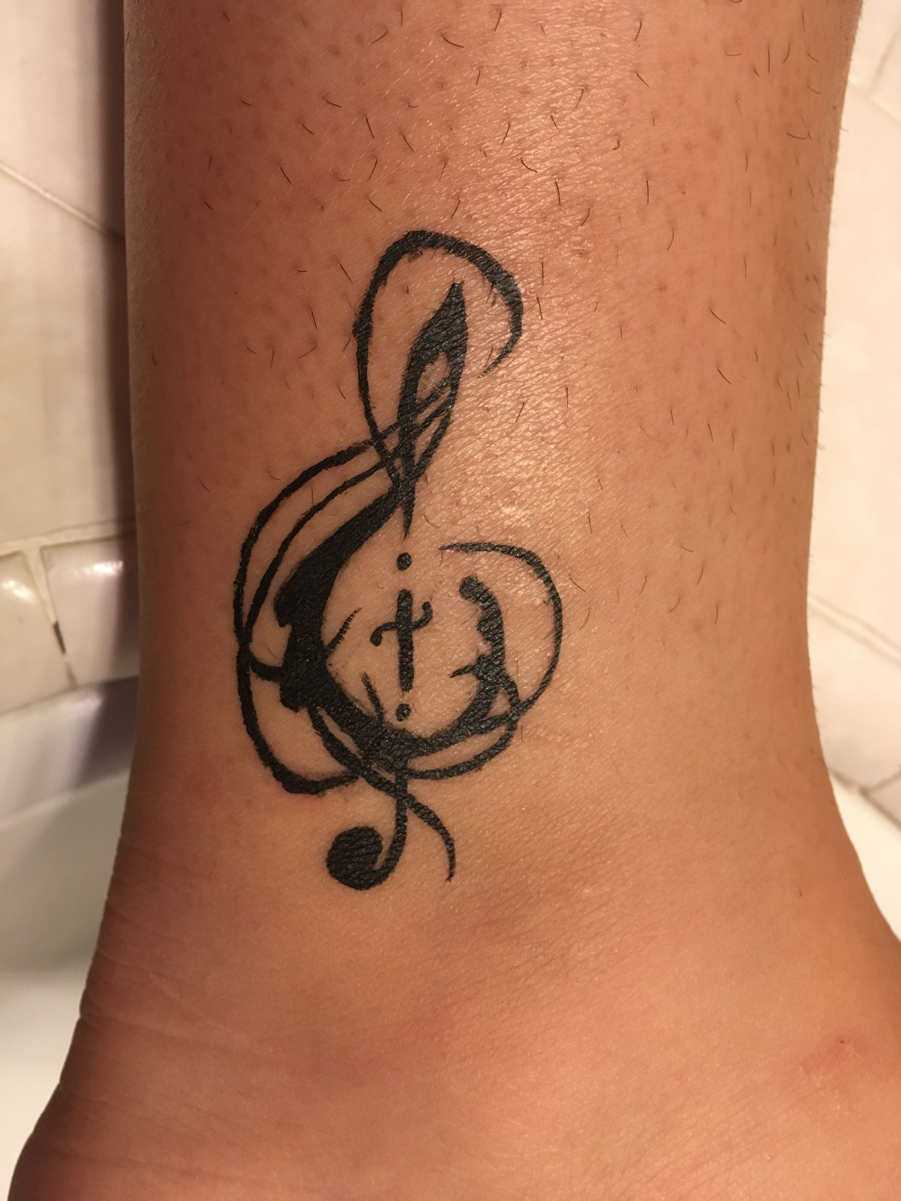 Treble Clef Cross Fake Tattoo Stuff And Things We Domake within measurements 3024 X 4032