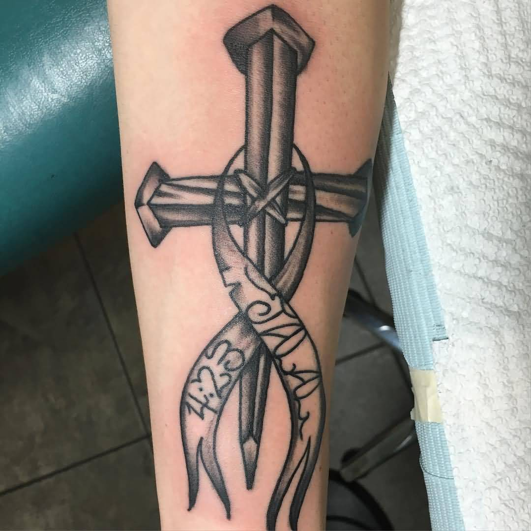 Trendy Nail Cross Tattoo inside size 1080 X 1080