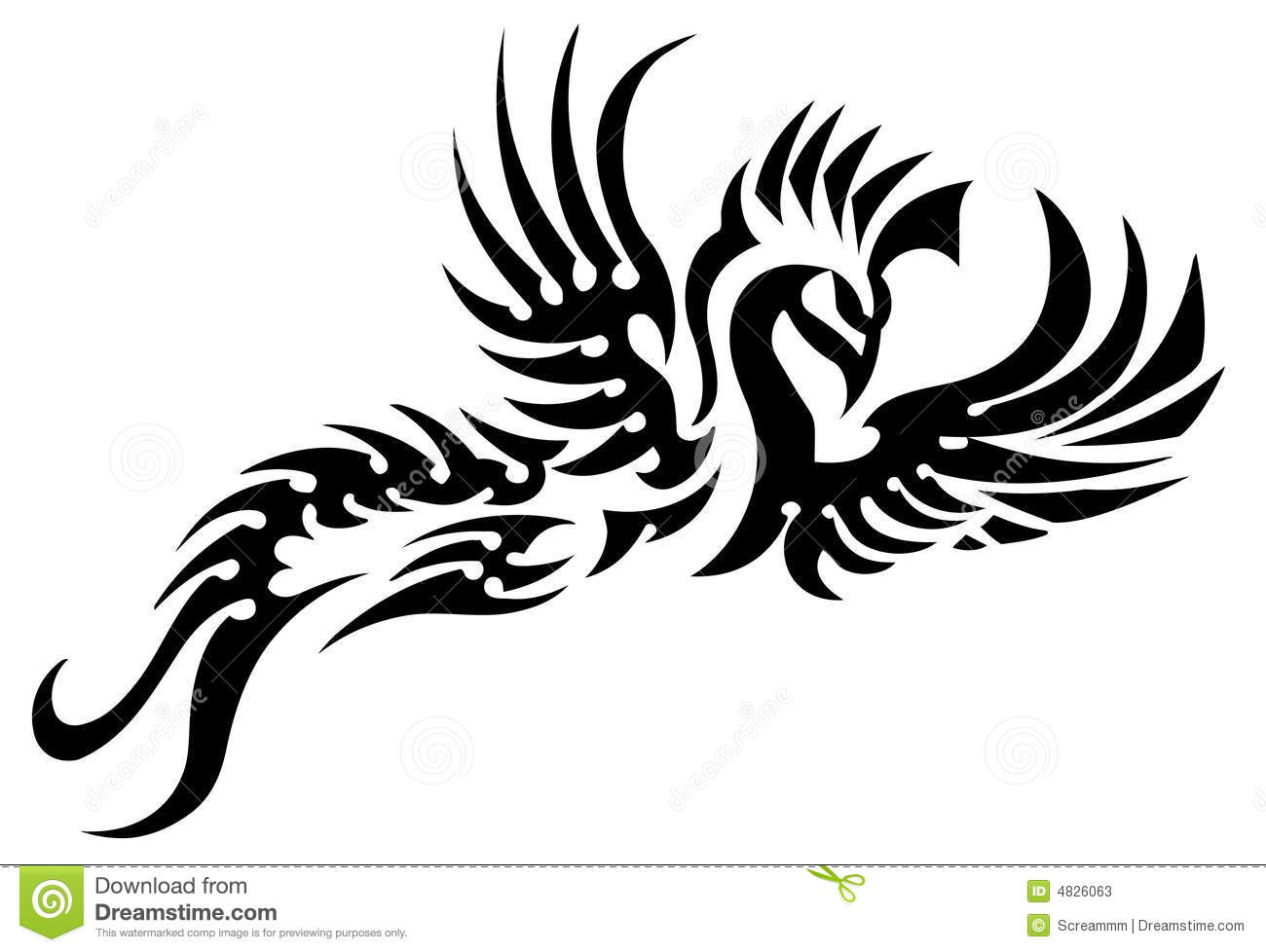 Tribal Bird Tattoo Stock Vector Illustration Of Elegant 4826063 intended for sizing 1300 X 978