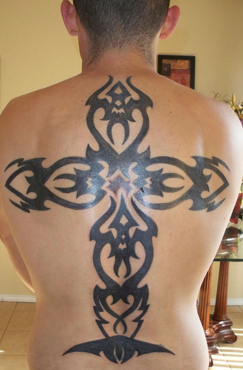 Tribal Cross Tattoo Design On Back Tattoos Book 65000 Tattoos pertaining to measurements 800 X 1219