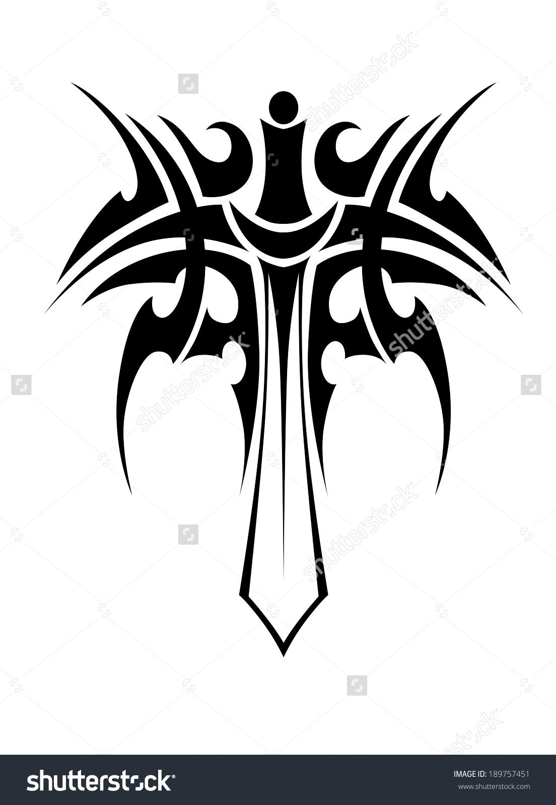Tribal Tattoo With Knight Sword Isolated On White Background For regarding dimensions 1104 X 1600