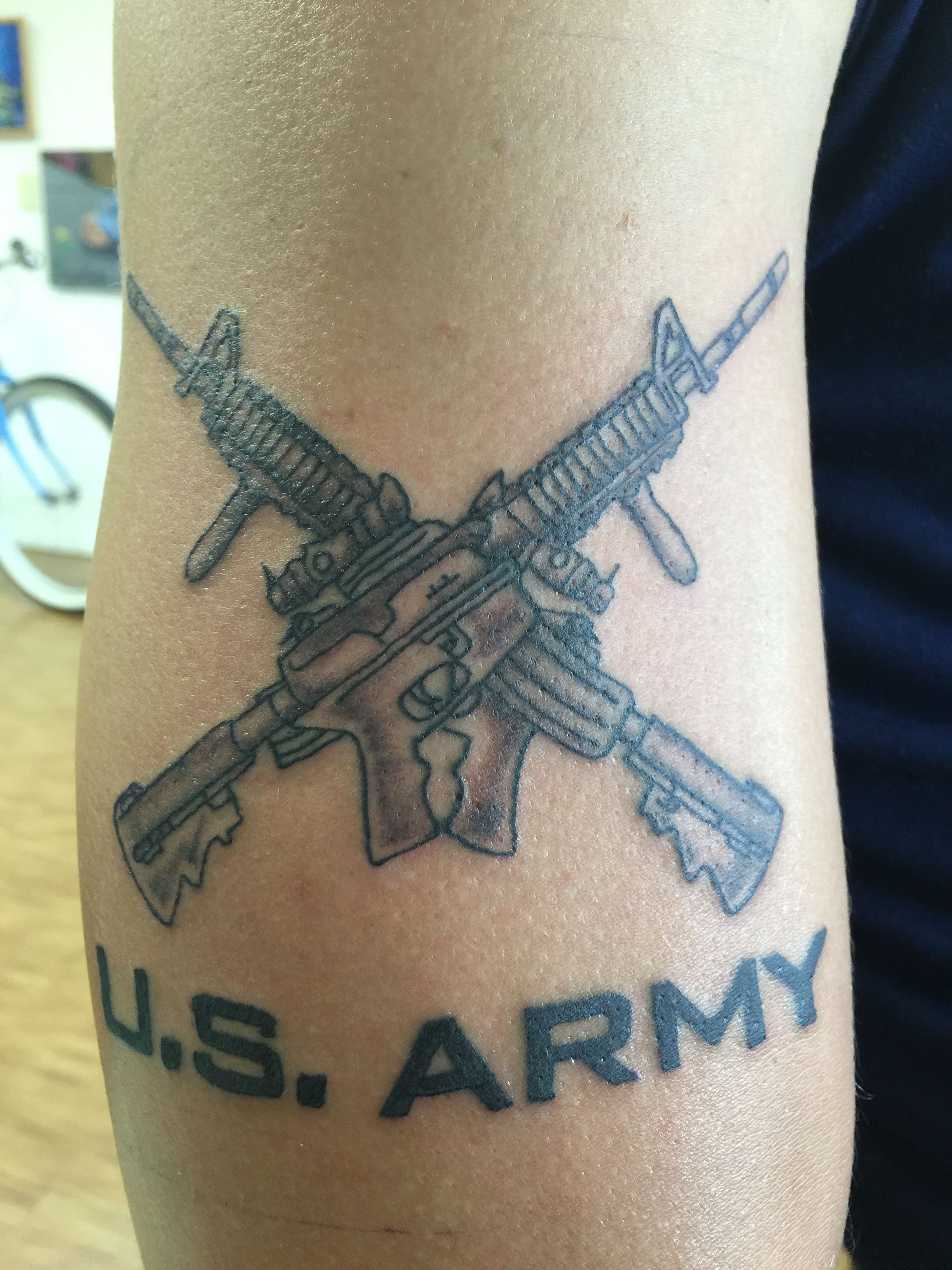 Us Army Crossed Rifles And Script Tattoo Orlando Socarras with regard to sizing 2448 X 3264