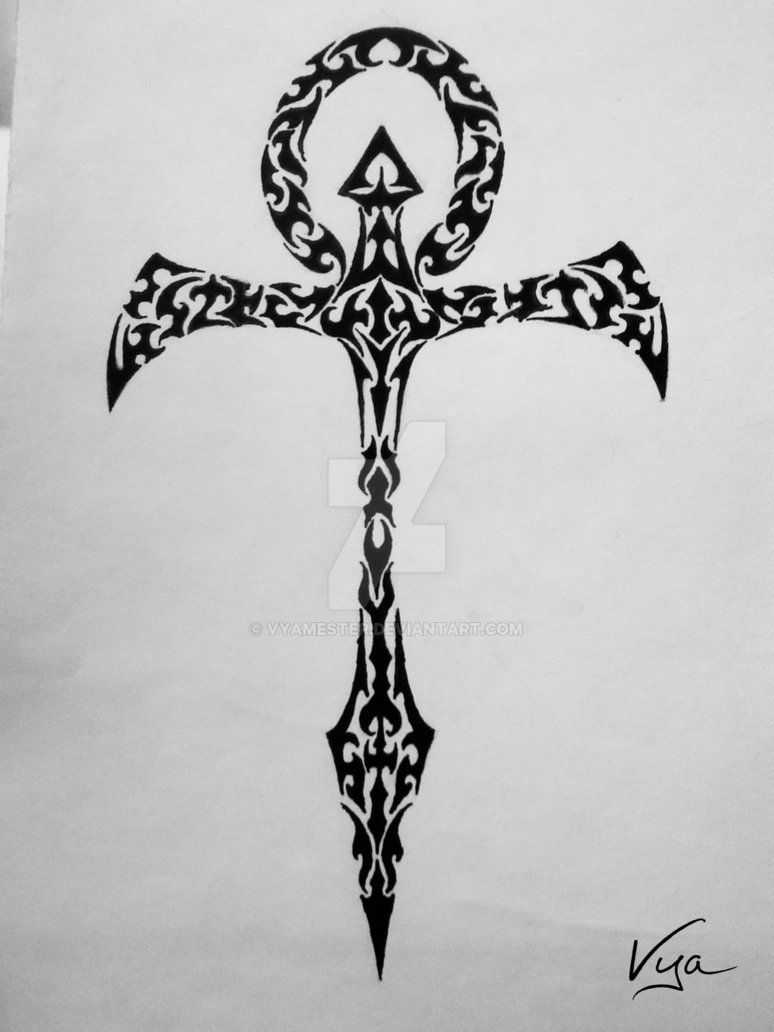 Vampire Ankh Tribal Tattoo Design Vyamester On Deviantart pertaining to size 774 X 1032