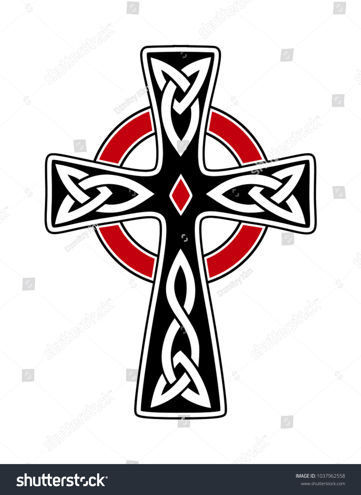 Viking Cross Black Red White Tattoo Stock Vector Royalty Free within measurements 1167 X 1600