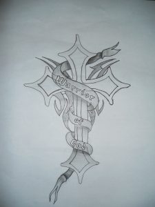 Warrior Of God Cross Tattoo Design Breigh Urbanec Tattoos pertaining to proportions 3000 X 4000