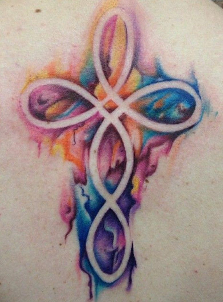 White Cross Tattoo With Colorful Background Talkin Tattoos throughout size 781 X 1058