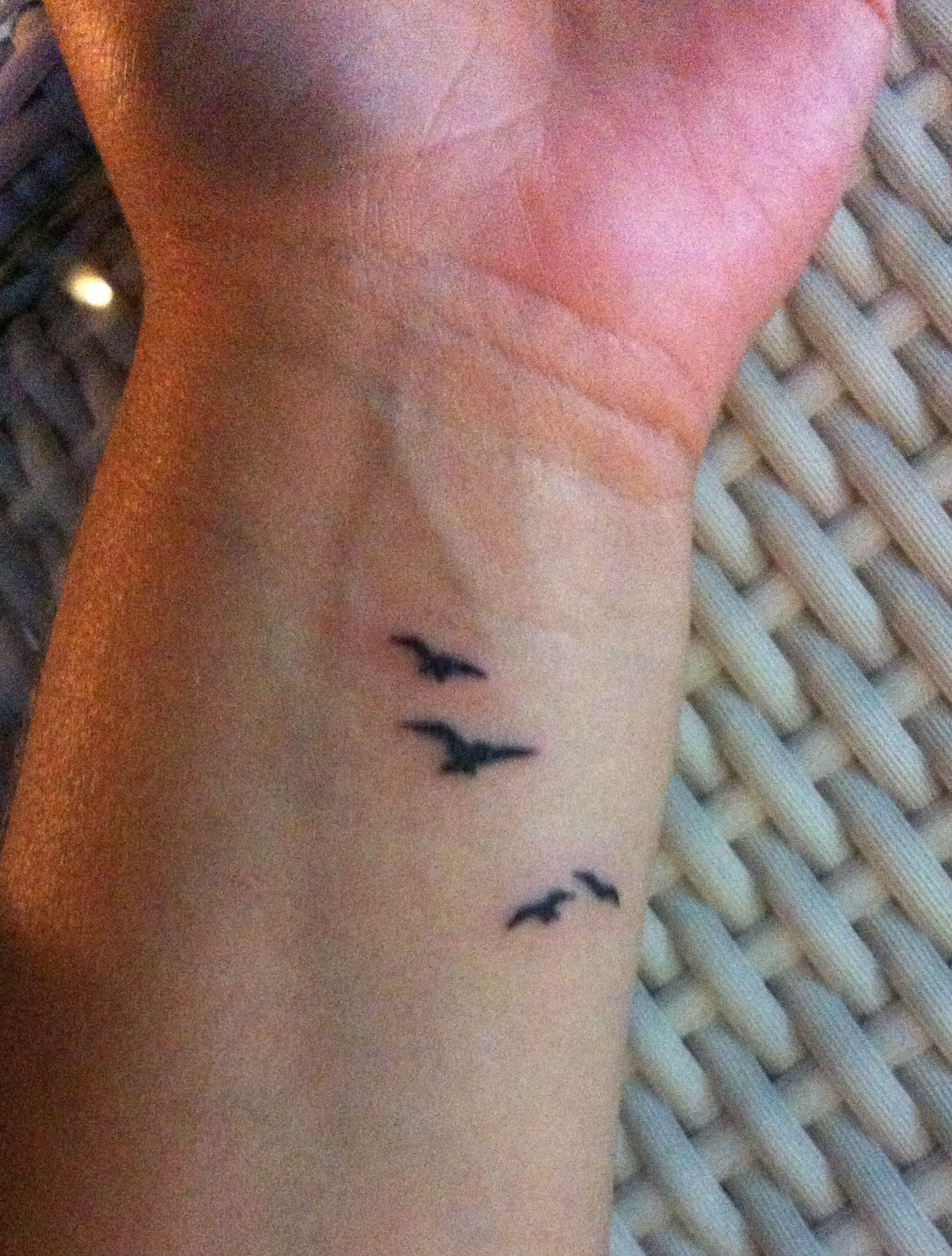 Wifes Cute Lil Black Birds Amazing Detail For Such A Small Tat intended for measurements 1409 X 1859