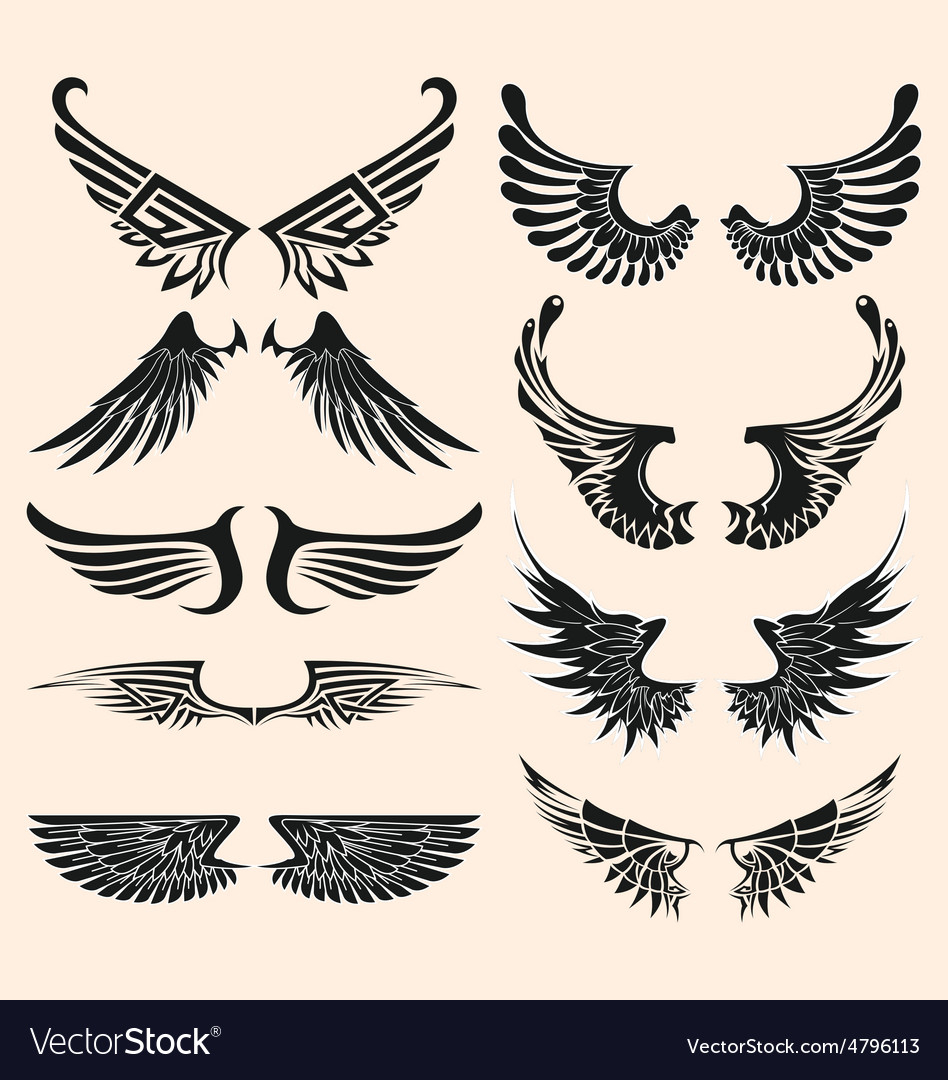 Wings Tattoo Royalty Free Vector Image Vectorstock with size 948 X 1080