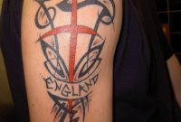 World Cup England The St Georges Cross Flag Tattoo On Upper Arm in proportions 900 X 965