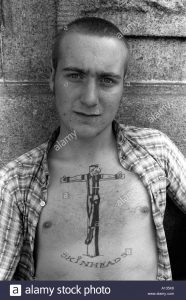 Young Male Skinhead With Tattoo Trafalgar Square Central London throughout size 863 X 1390