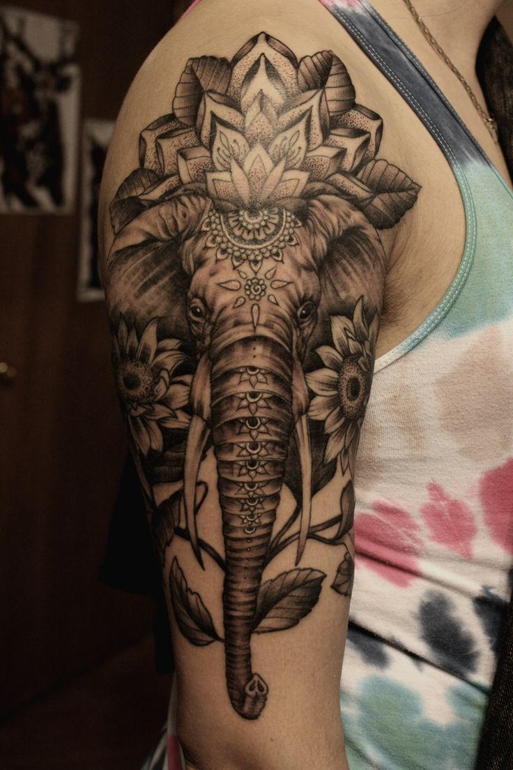 100 Amazing Elephant Tattoos Ilike Half Sleeve Tattoos Designs for sizing 736 X 1104