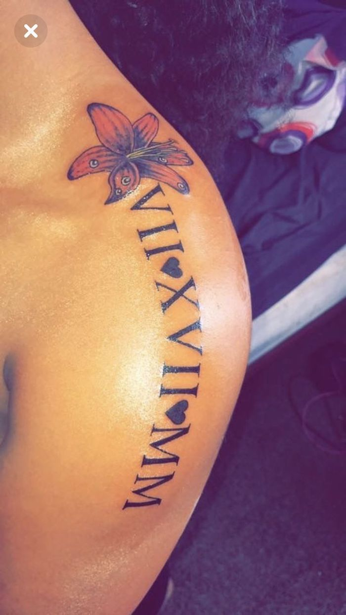 1001 Ideas For A Simple But Meaningful Roman Numeral Tattoo for sizing 700 X 1244