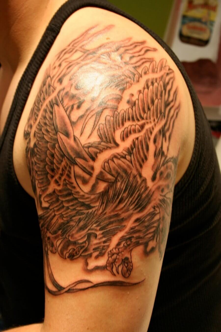 109 Best Phoenix Tattoos For Men Rise From The Flames Improb intended for proportions 900 X 1349