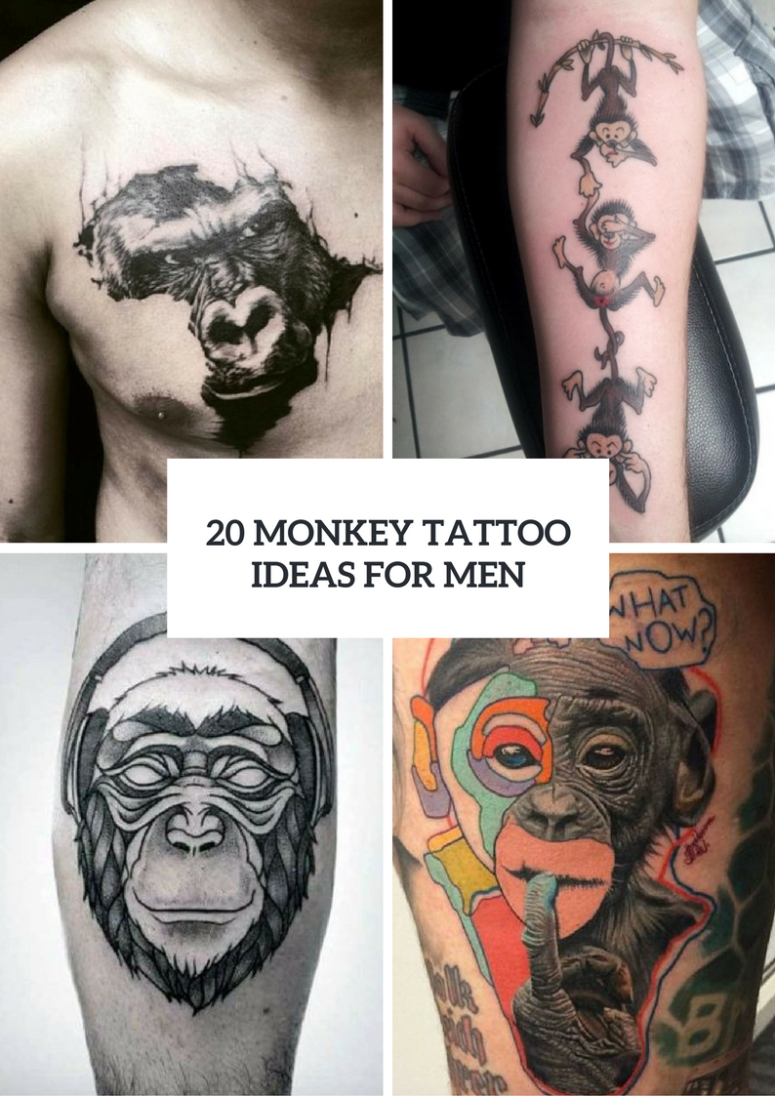 20 Monkey Tattoo Design Ideas For Men Styleoholic throughout proportions 775 X 1096