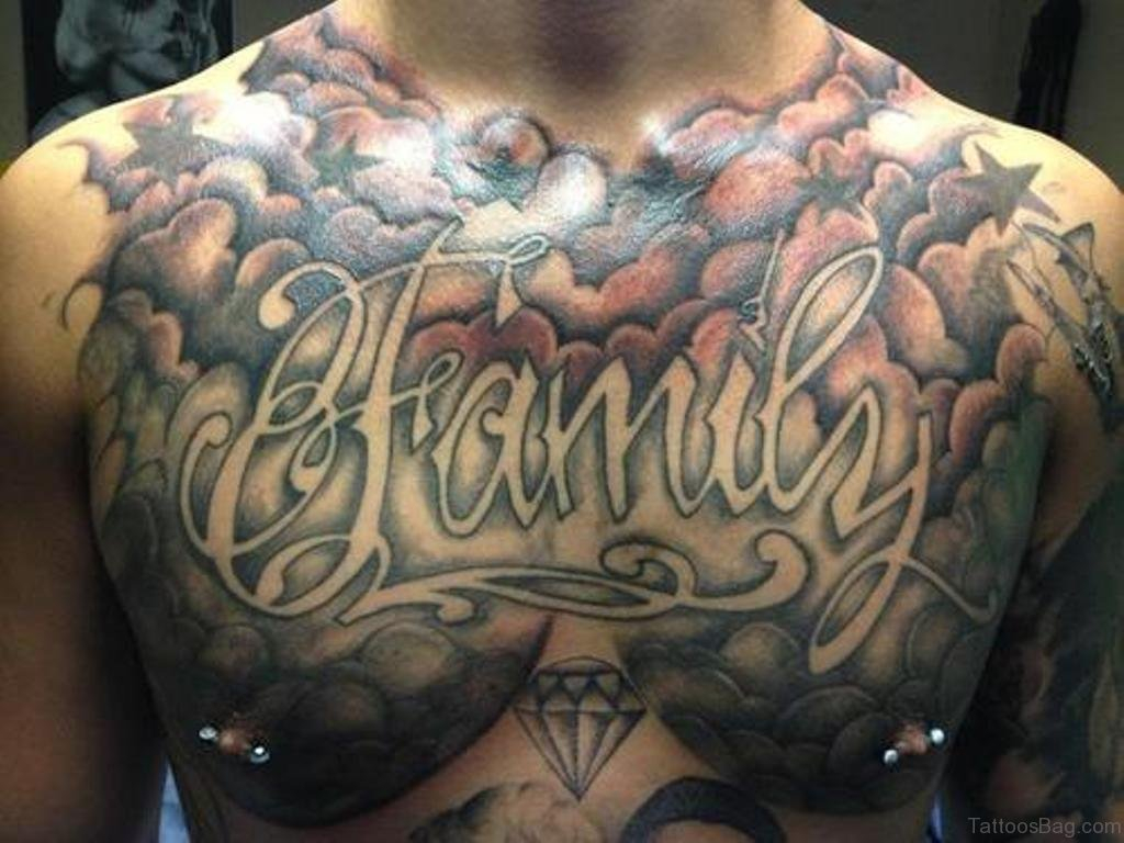 27 Family Wording Tattoos On Chest throughout sizing 1024 X 768