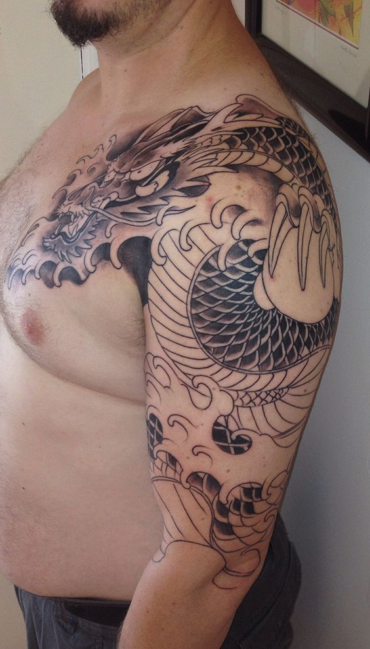 28 Dragon Wrap Around Tattoos Design And Ideas regarding measurements 736 X 1291