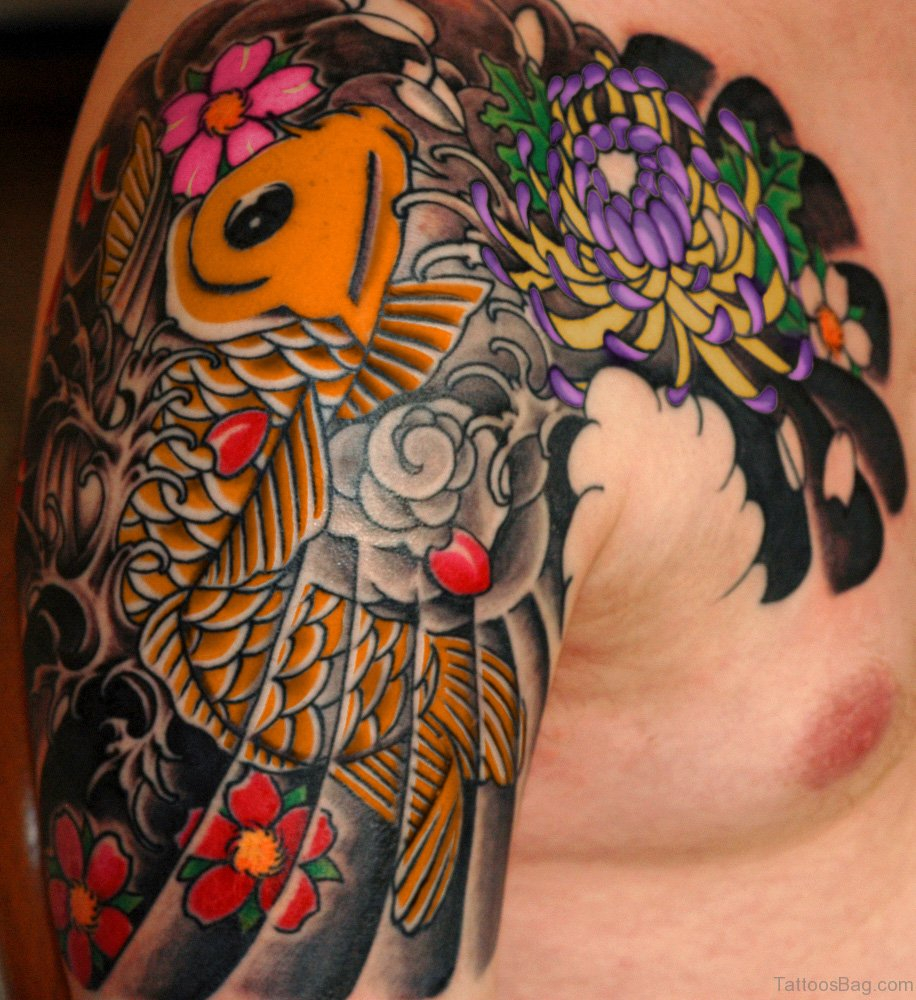 29 Best Fish Tattoos On Shoulder with regard to sizing 916 X 1000